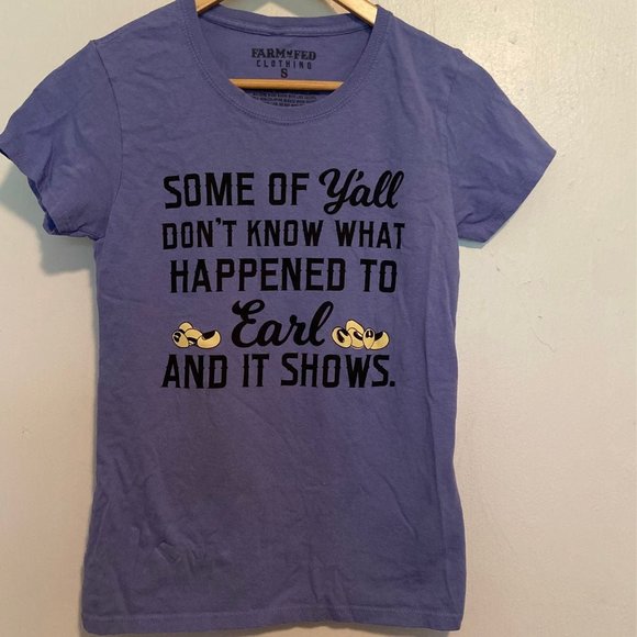 Farm Fed Clothing Purple Graphic T-Shirt - Picture 1 of 3